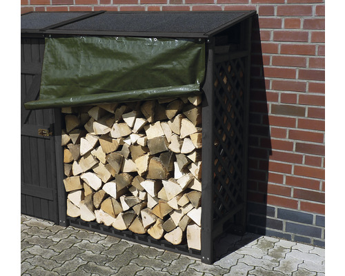 Extension element for firewood shelter promadino Speyer including weather protection 119.5 x 68 x 148 cm anthracite