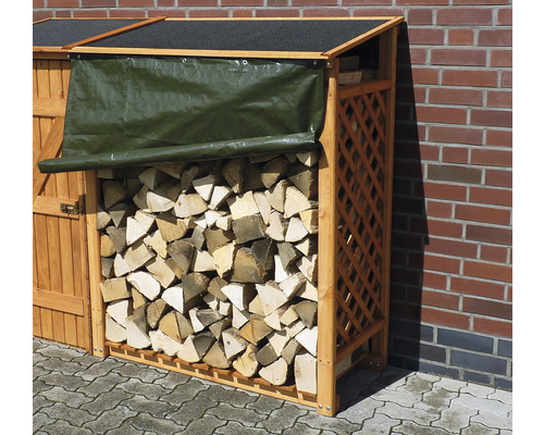 Extension element for firewood shelter promadino Speyer including weather protection 119.5 x 68 x 148 cm impregnated