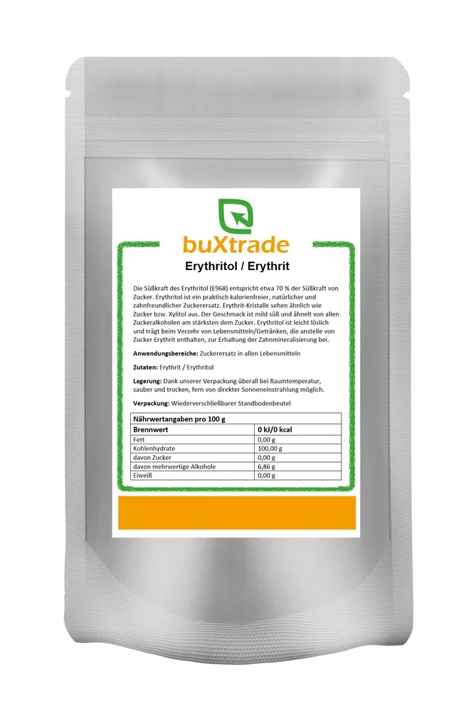 Buxtrade GmbH Erythritol 5 kg | Erythritol | Sweetener | GMO-free | Vegan 5000g