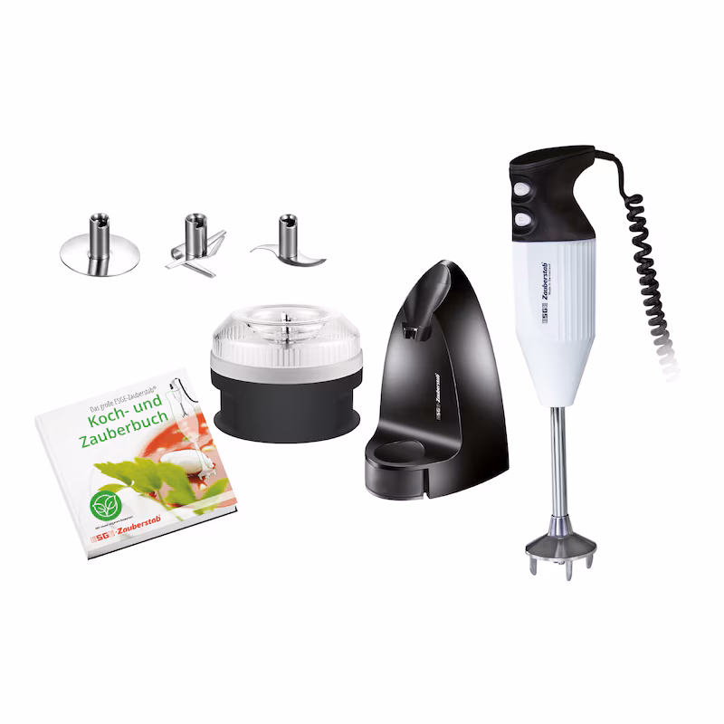 ESGE Magic Wand Edition Petticoat 99205 Hand Blender | Includes 3 attachments, processor base, cookbook, ergonomic design, AC motor