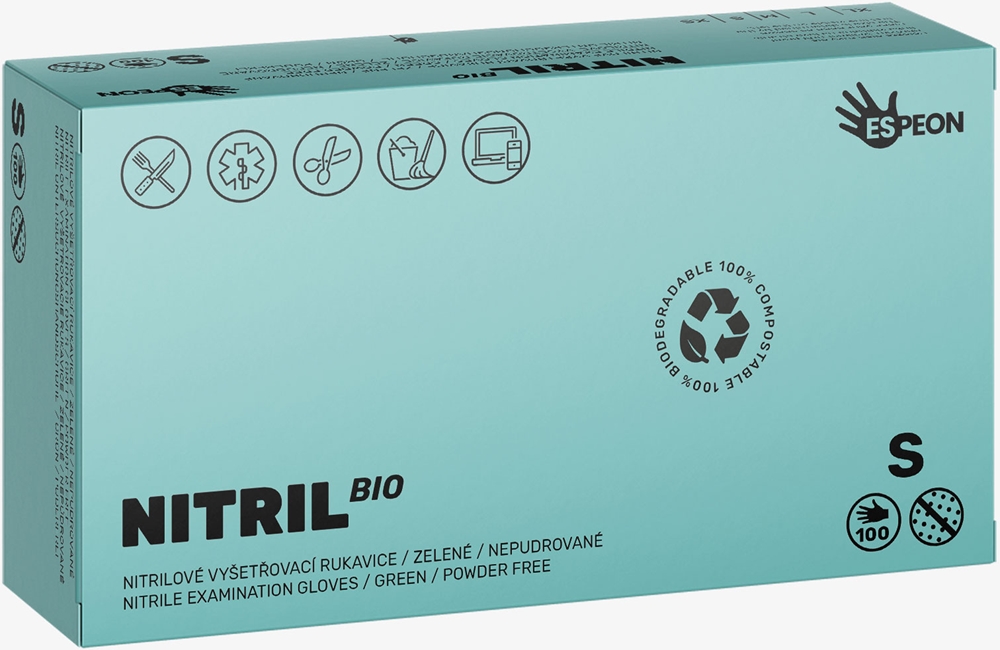 Espeon Nitrile BIO Green gloves made of powder-free nitrile