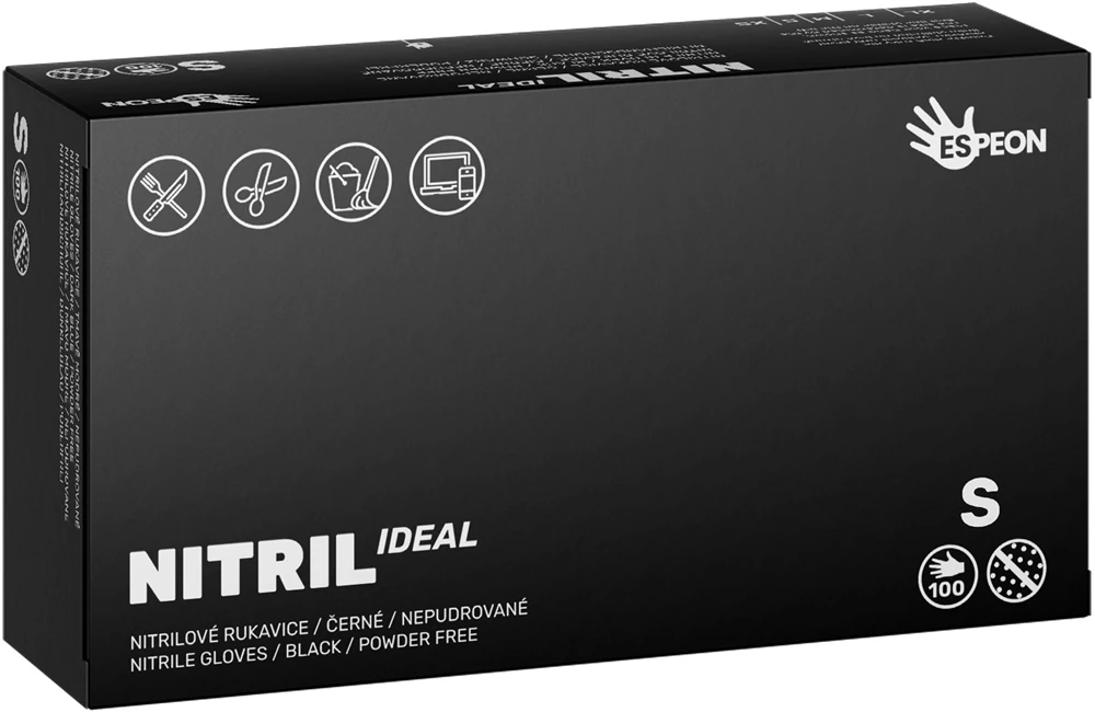 Espeon Nitrile Ideal Black gloves made of nitrile powder-free