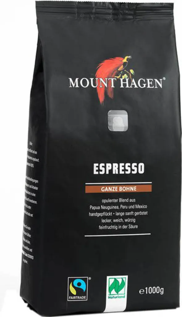 Mount Hagen Espresso Coffee FairTrade - whole bean 1kg