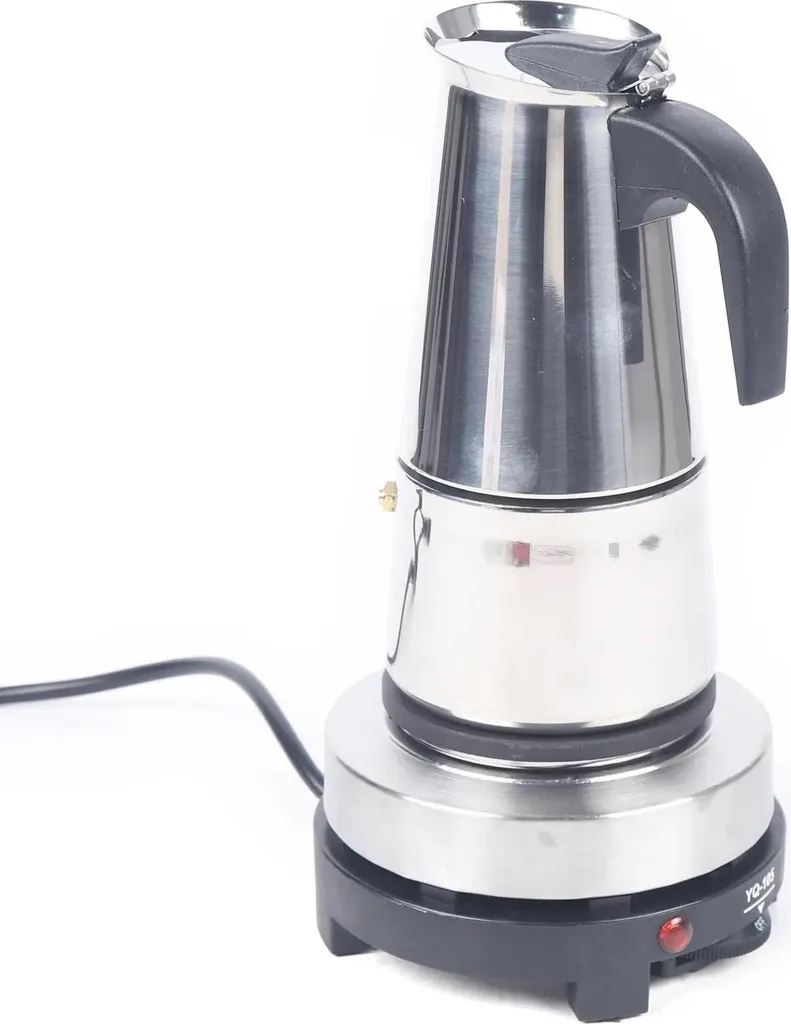StarTech Espresso pot - Electric moka pot - 6 cups - 300 ml - Stainless steel - Silver