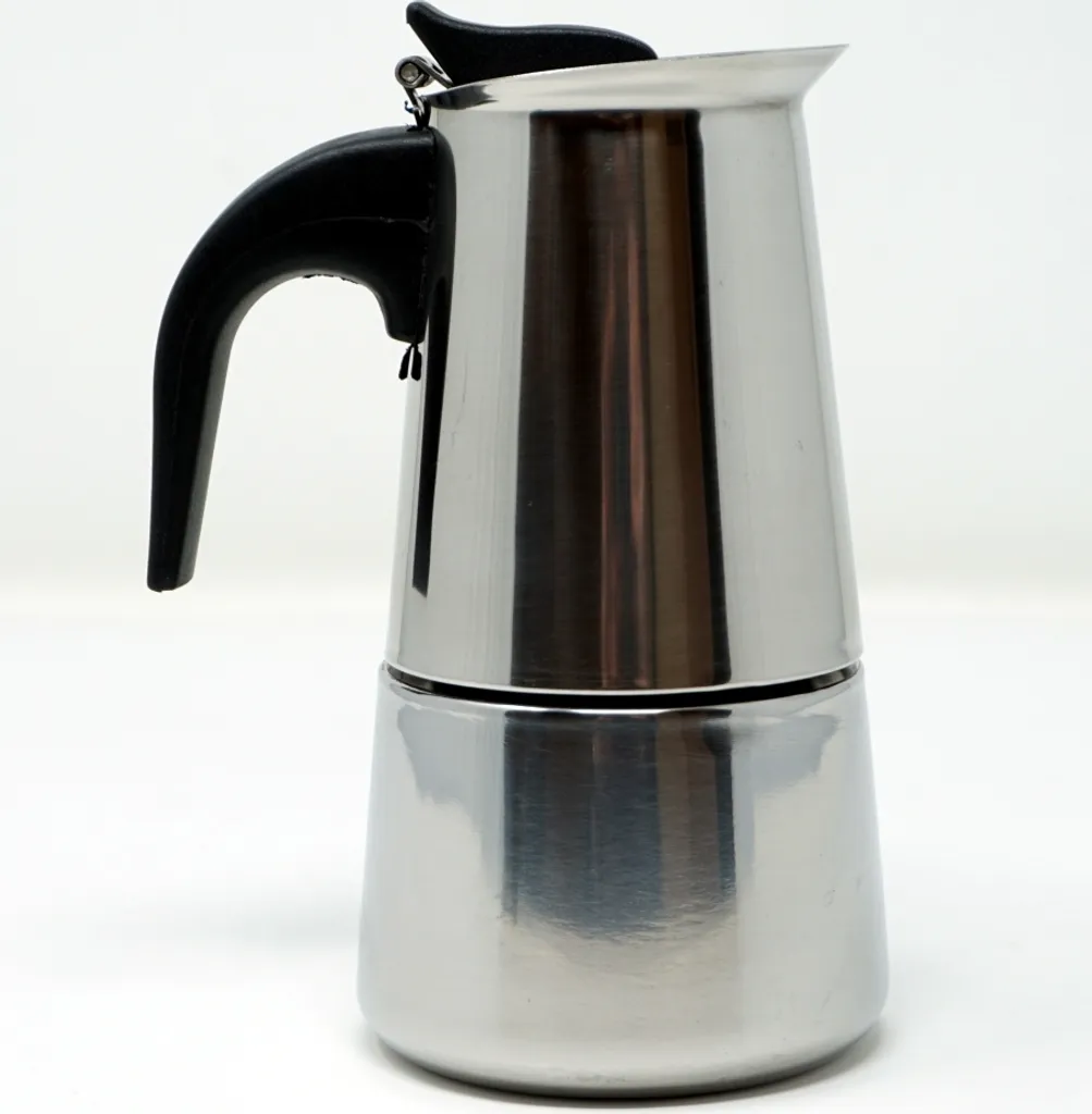 Haushalt International Stainless steel espresso maker with plastic handle
