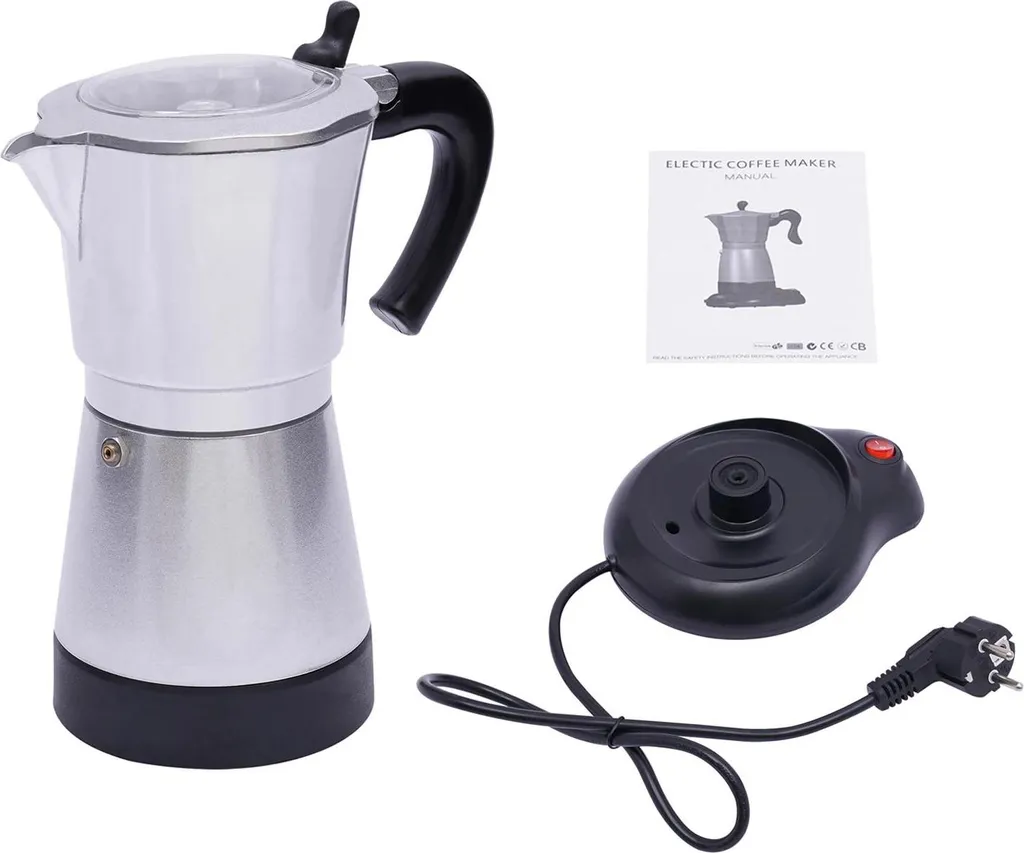 StarTech Espresso maker - Electric Moka pot - 300 ml - 480 W - Aluminum alloy - With base - Silver