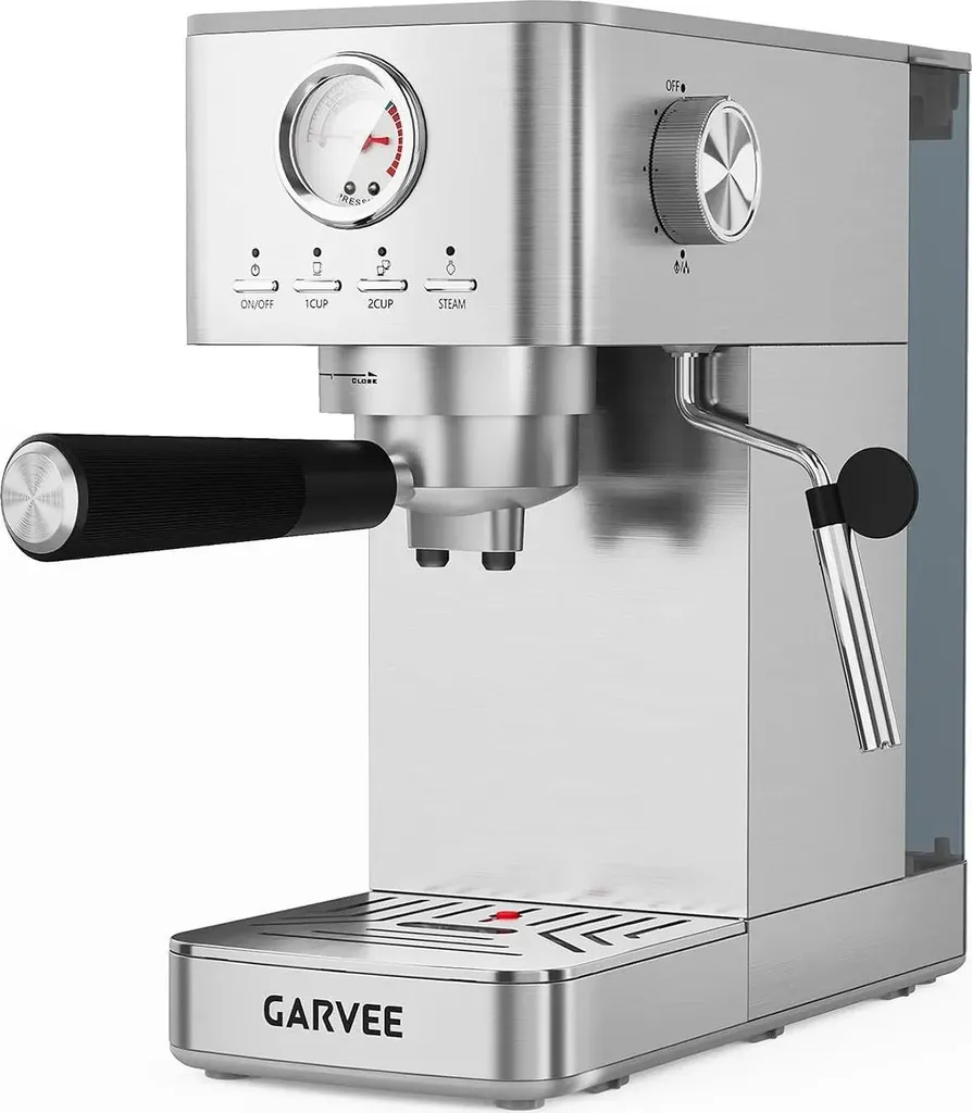 StarTech Espresso machine - Fully automatic - 15 bar pressure - Milk frother & integrated grinder - Stainless steel housing - 1-4 cups - EU plug 220-230 V - White