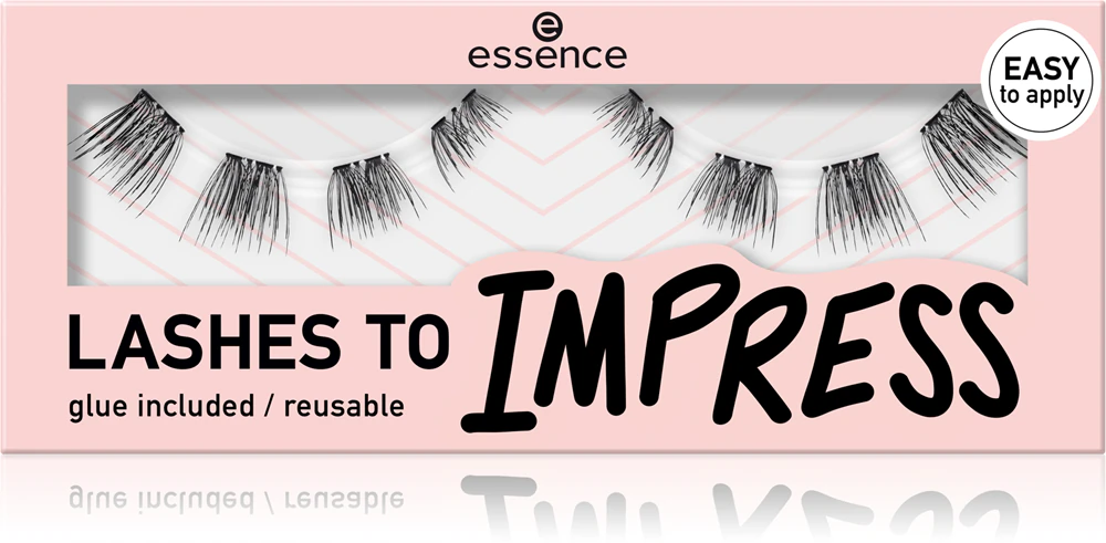 essence LASHES TO IMPRESS artificial eyelashes with adhesive