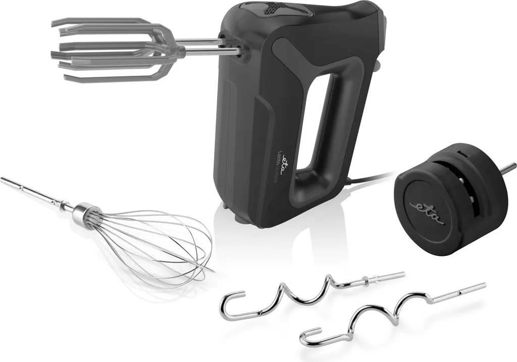 ETA LENTO Black Hand Mixer ETA305190000, Pulse Function, 4 Speeds, 550W, Kneading, Whipping, Accessories