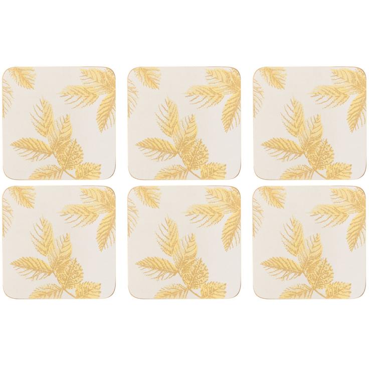 pimpernell Etched Leaves Coaster 6 Pack