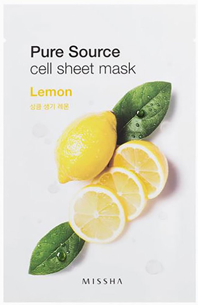 Missha Pure Source Sheet Mask Lemon Lemon Face Mask Gesichtsmaske Korean Cosmetics