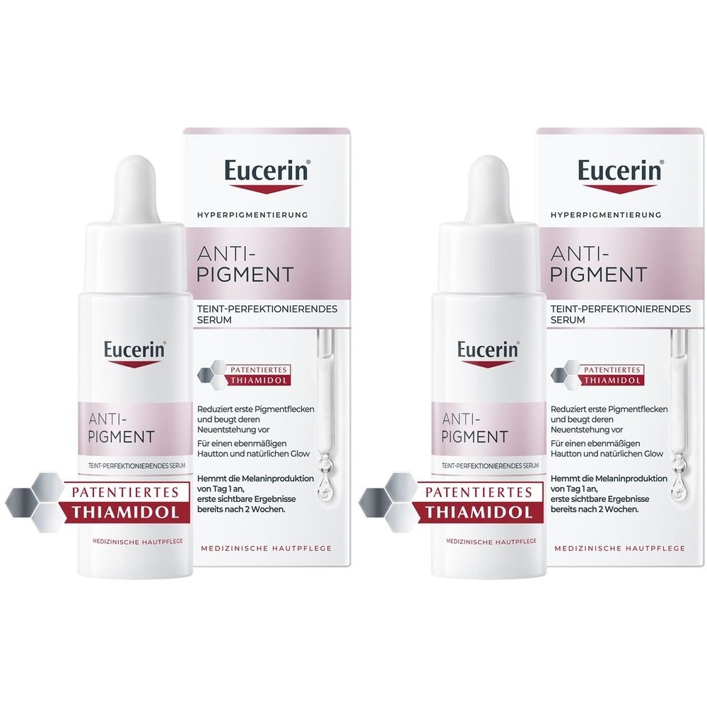 Eucerin Anti-Pigment Serum with Thiamidol® and Hyaluronic Acid, perfects complexion against pigment spots 2x30 ml