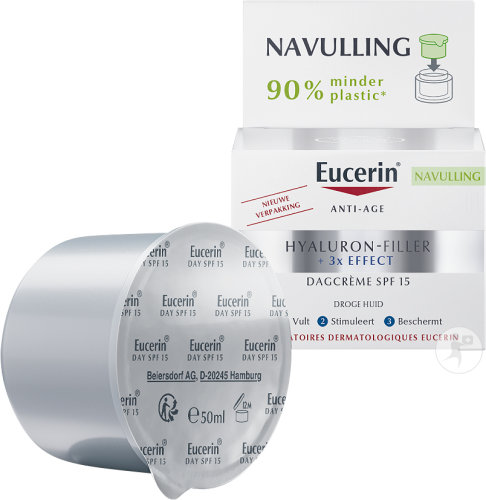Eucerin Hyaluron-Filler + 3x Effect Anti-Age Day Cream SPF15 Dry Skin Refill Capsule 50ml