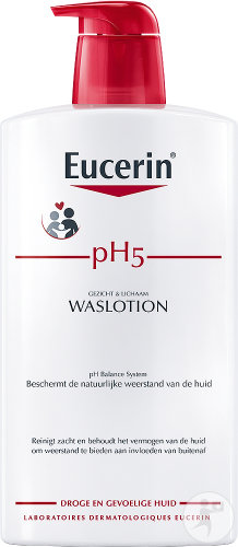 Eucerin pH5 Washing Lotion Face and Body Dry and Sensitive Skin Pump Bottle 1l
