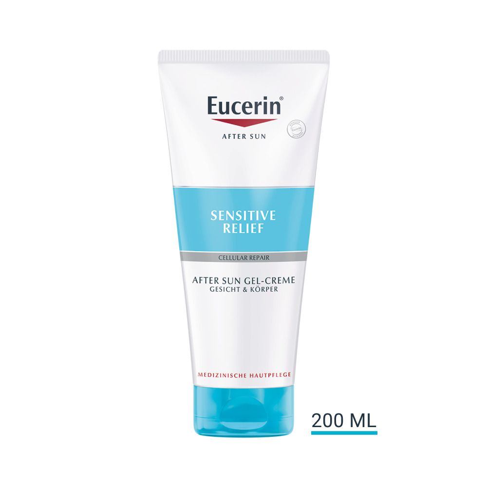 Eucerin® After Sun Sensitive Relief Gel Cream - Ultra-light and cooling Apres Sun care for body and face - now save 20% with code "eucerin20" + Eucerin Oil Control Face SPF50+ 20ml FREE 200 ml
