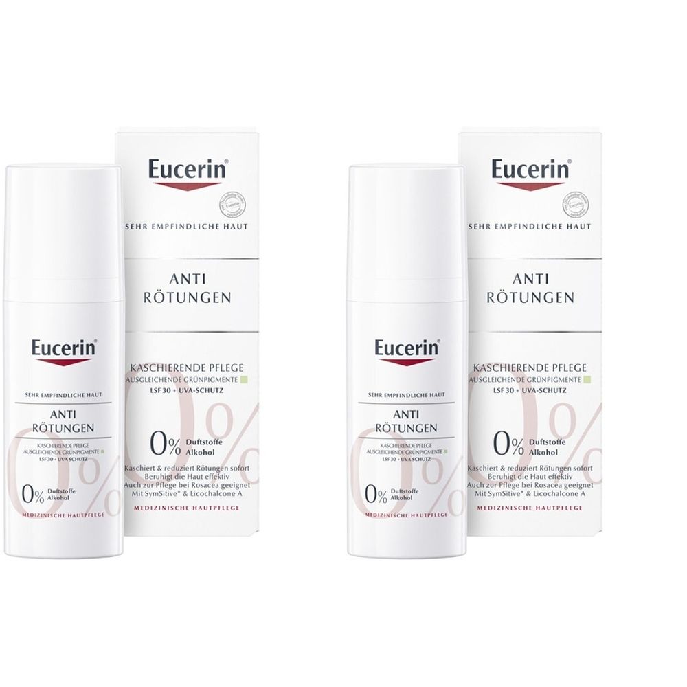 Eucerin® Anti-Redness Concealing Day Cream with SPF 30 - Care for very sensitive skin and redness & conceals skin redness 2x50 ml
