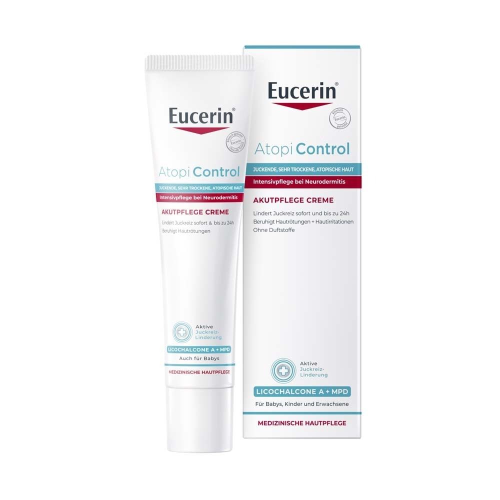 Eucerin® AtopiControl Acute Care Cream reduces itching and relieves redness in acute neurodermatitis attacks. - save 20% now with code “eucerin20” 40 ml