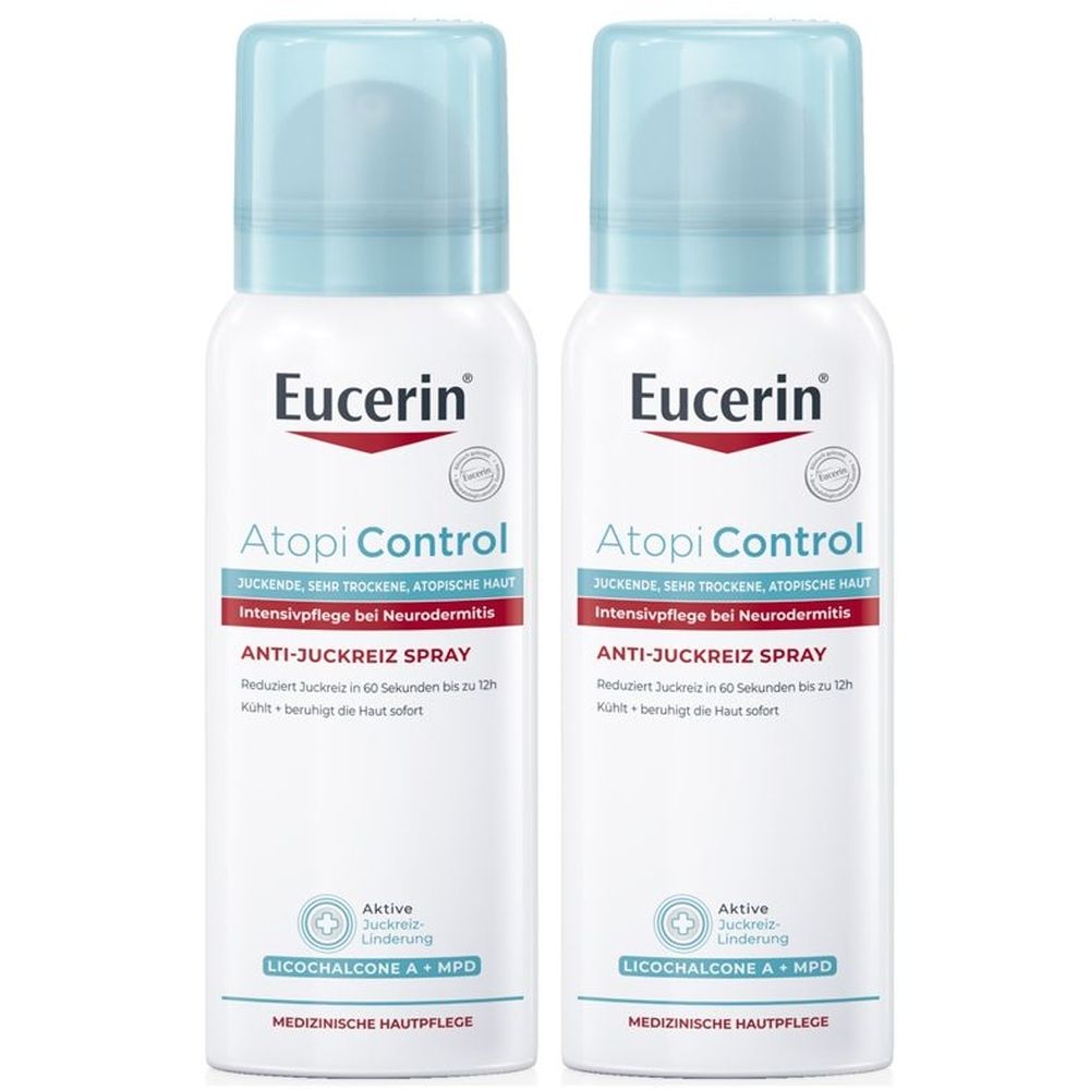 Eucerin® AtopiControl Anti-Itch Spray – Immediate relief for atopic dermatitis and very dry skin 2x50 ml