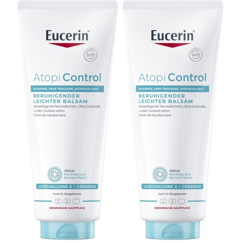 Eucerin® AtopiControl Soothing Light Balm – Basic care for atopic dermatitis and very dry skin 2x400 ml