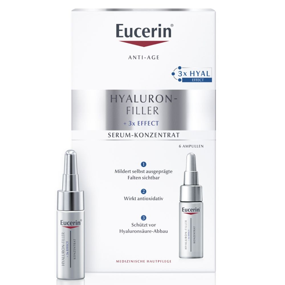 Eucerin® Hyaluron-Filler Serum Concentrate - Smoothes wrinkles & maximizes the effect of daily anti-aging care - now save 20% with code "Eucerin20" 6x5 ml