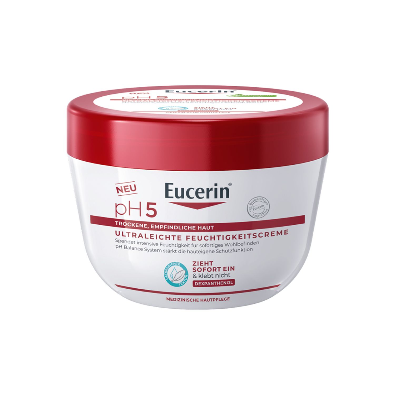 Eucerin® ph5 Ultraleichte Feuchtigkeitscreme – Körpercreme für empfindliche Haut mit Dexpanthenol – pH-hautneutrale Gelcreme - Jetzt 20% sparen mit Code "sommer20"* + Eucerin AtopiControl Hydro-Lotion 20ml GRATIS 350 ml