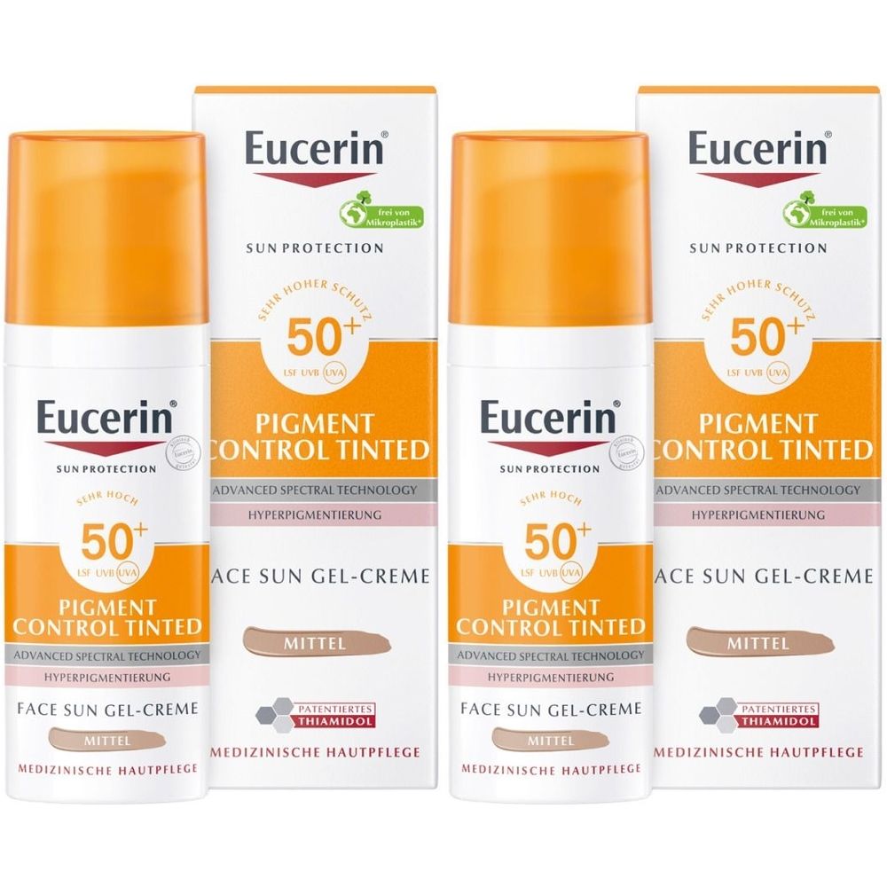 Eucerin® Pigment Control Tinted Face Sun Gel-Cream SPF 50+ – Tinted sunscreen against pigment spots – Medium 100 ml
