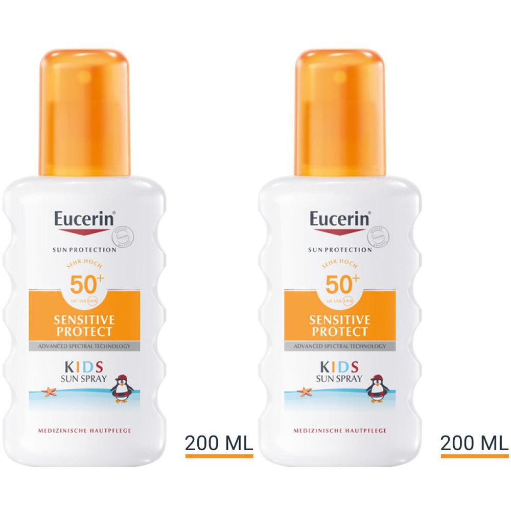 Eucerin® Sensitive Protect Kids Sun Spray SPF 50+ – very high sun protection for children 2x200 ml