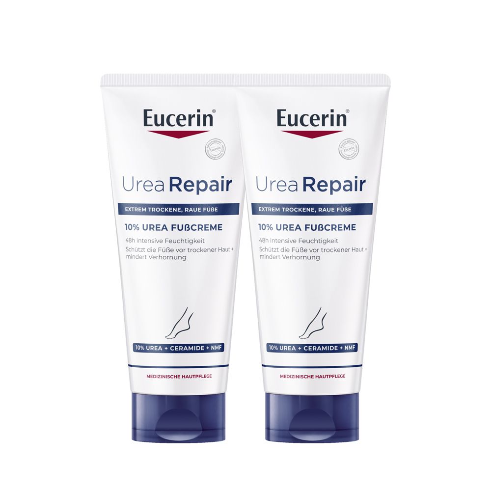 Eucerin® UreaRepair 10% Urea Foot Cream – Intensive care and moisture for dry to extremely dry feet 2x100 ml