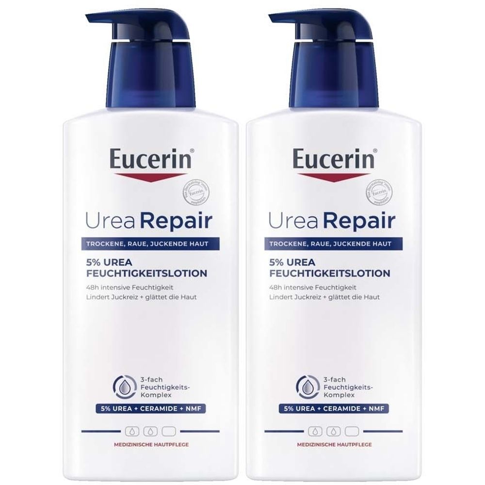 Eucerin UreaRepair PLUS Lotion 5% – 48h intensive care for dry to very dry skin 2x400 ml
