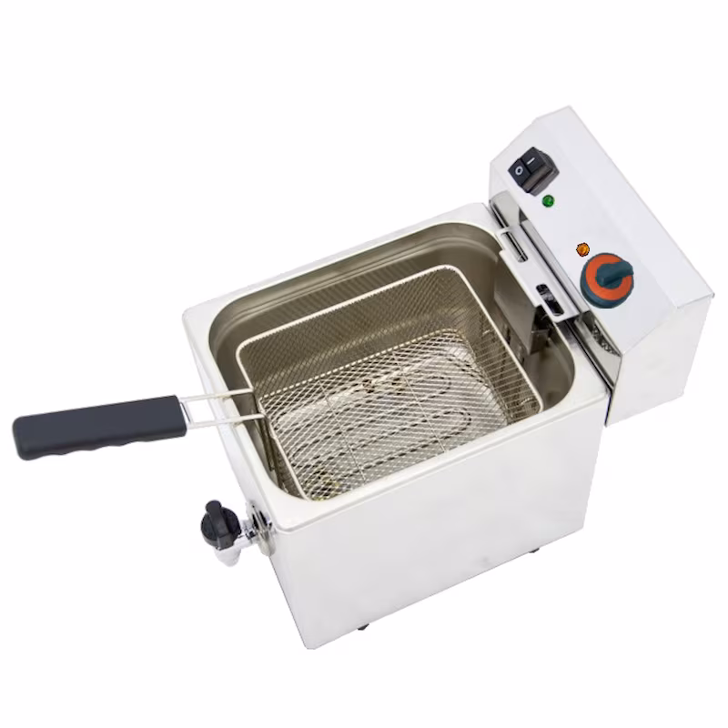 EURAST - Electric deep fryer 8 liter tabletop unit with tap - 265x495x325 mm - 3500 W 230/1V - 44086010