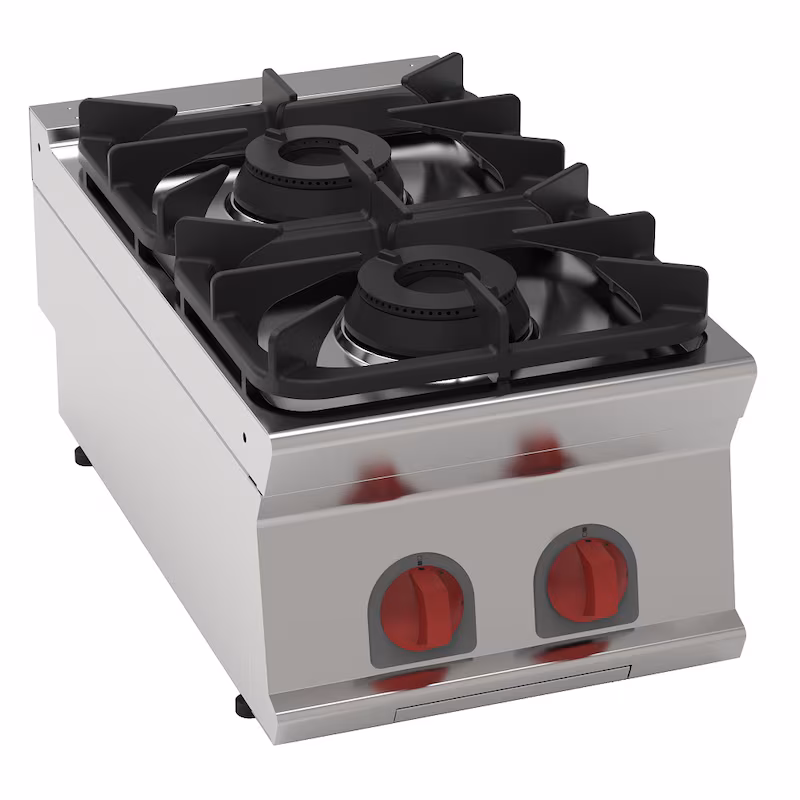 EURAST - Gas hob with 2 burners, table model - 400x700x280 mm - 14.4 kW - 35200317