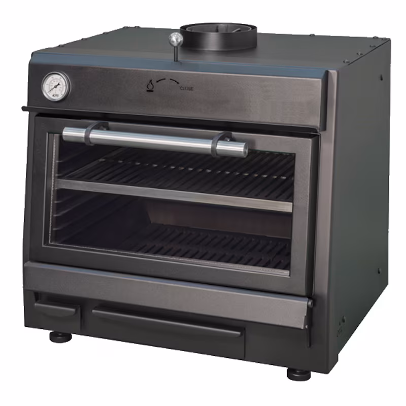 EURAST - Black charcoal oven with grid, 585 x 465 mm - 700 x 610 x 650 mm - 52101054