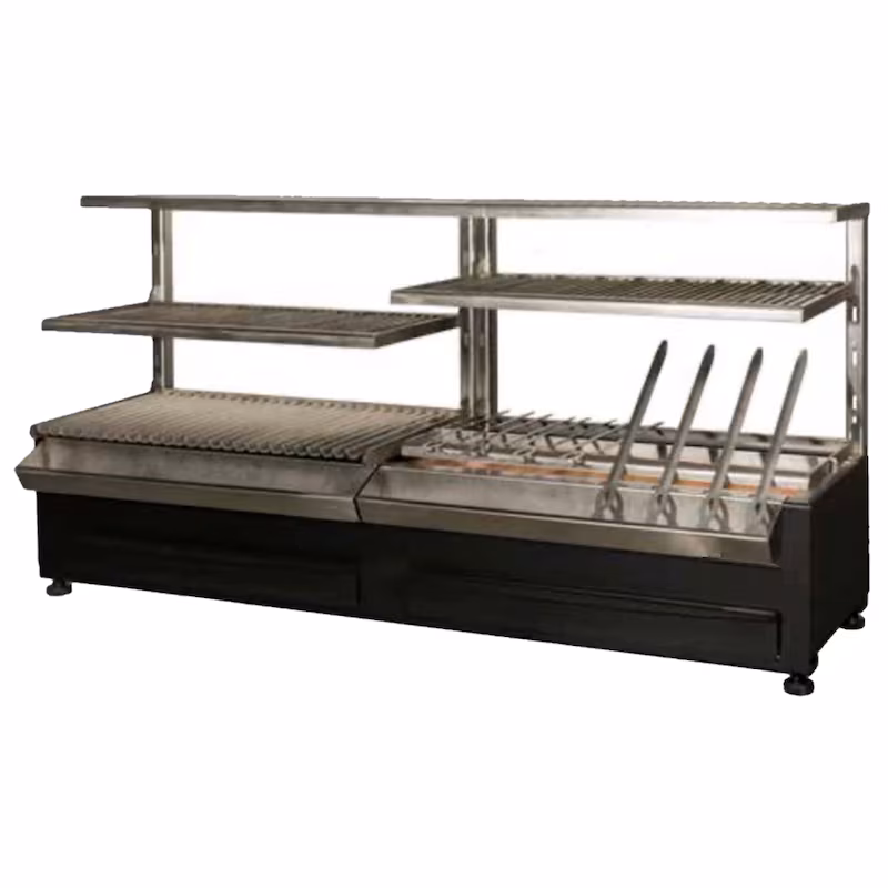 EURAST - Charcoal grill with 4 grill grates measuring 76x26 mm - 1570x410x780 mm - 52995353