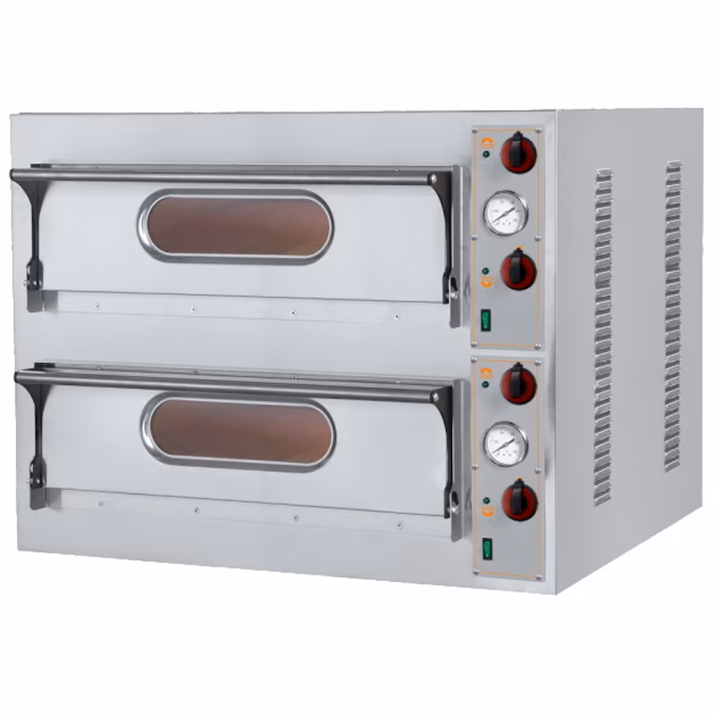 EURAST - Pizza oven with 2 electric chambers for 6+6 pizzas ø 360 - 950x1220x710 mm - 18000 W 400/3V - 51B66012