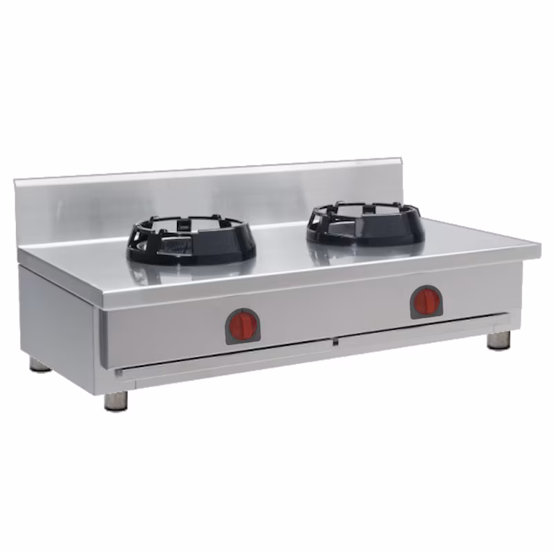 EURAST - Wok with 2 gas burners, tabletop - 1000x700x275 mm - 35 kW - 321075LT