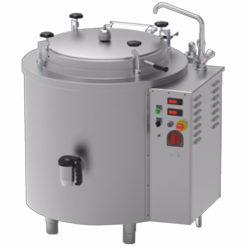 EURAST - Cylindrical electric boiler 300 liter autoclave heat pump and mixer - 1320x1200x950 mm - 36400 W 400/3V - 18EA5300