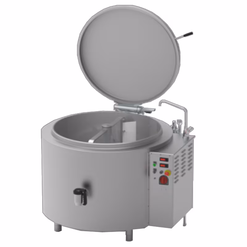 EURAST - Cylindrical electric boiler 500 liter indirect heat and mixer - 1420x1300x1050 mm - 48400 W 400/3V - 18E15500