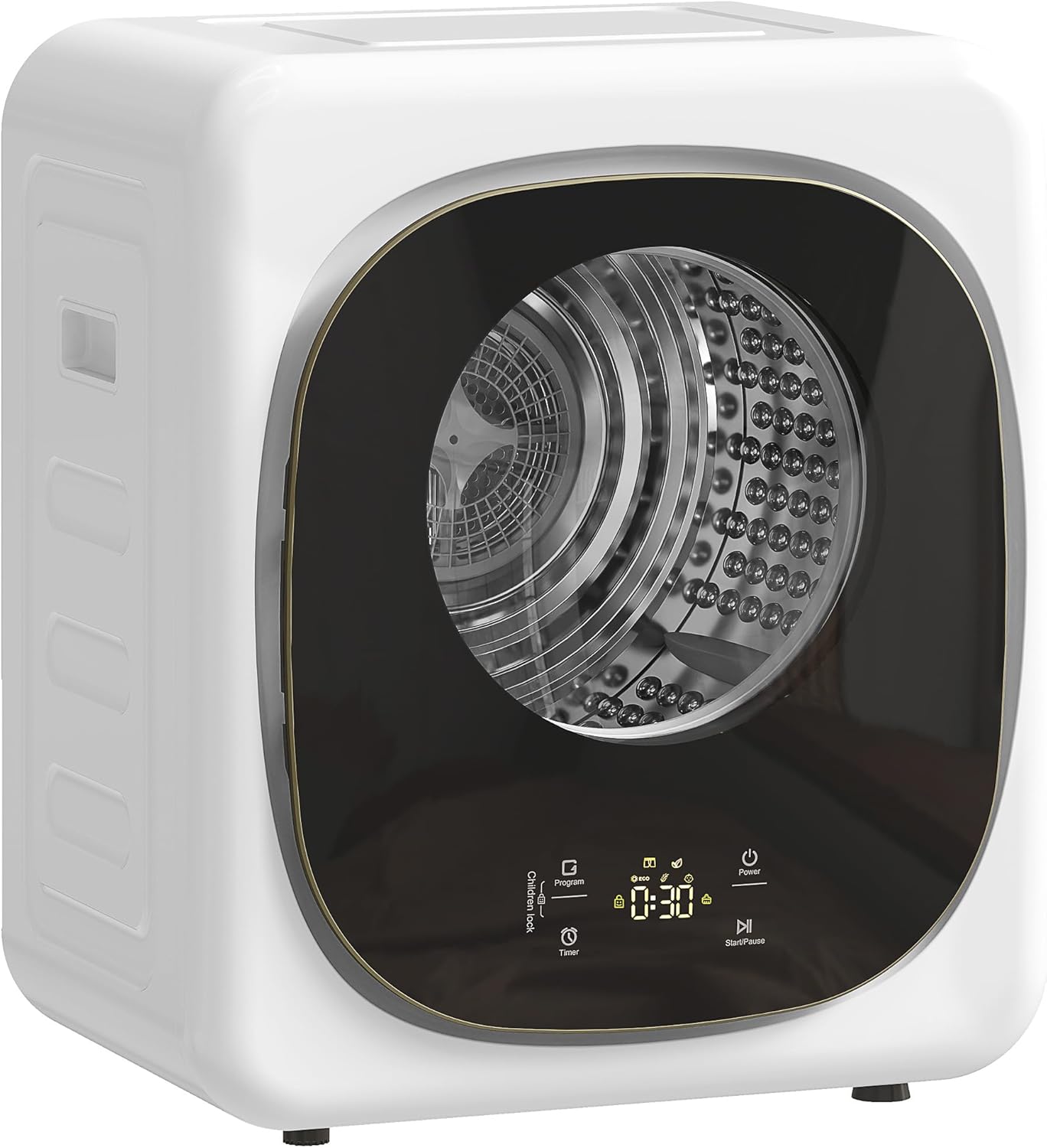 HOMCOM Mini Tumble Dryer with 5 Programs, 800 W, 4 kg, up to 60°C, Freestanding, Wall-Mountable, Exhaust Dryer with Smart Sensor, Timer and Touch Display, Dryer for Clothes, White
