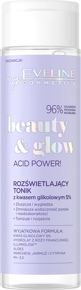 Eveline Cosmetics Beauty & Glow Acid Power! brightening and moisturizing facial toner