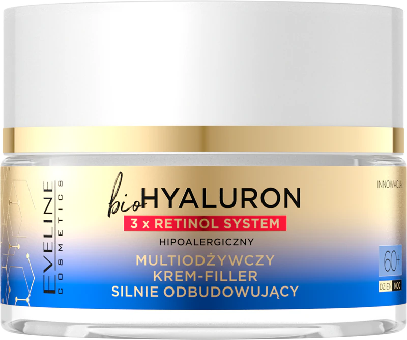 Eveline Cosmetics Bio Hyaluron 3x Retinol System renewing cream for firming facial skin 60+