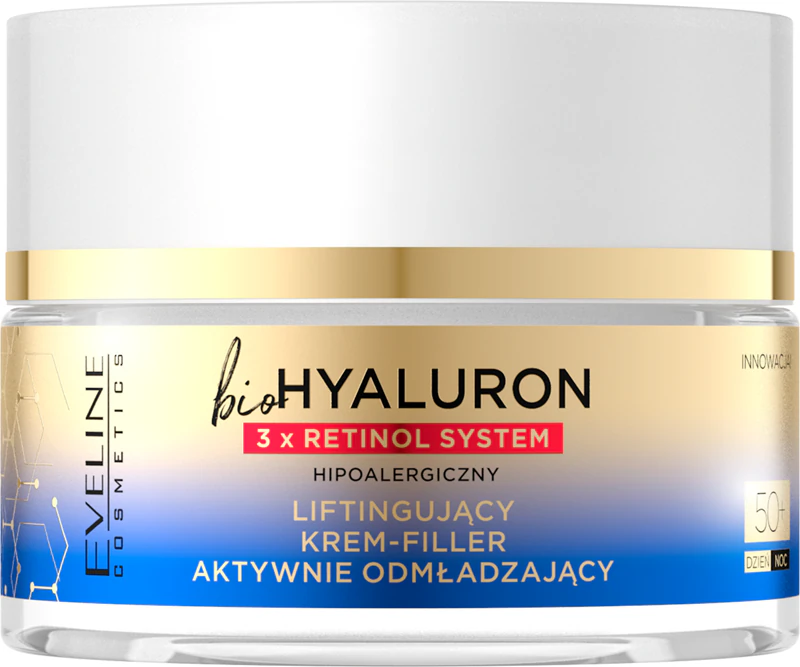 Eveline Cosmetics Bio Hyaluron 3x Retinol System lifting cream for day and night 50+