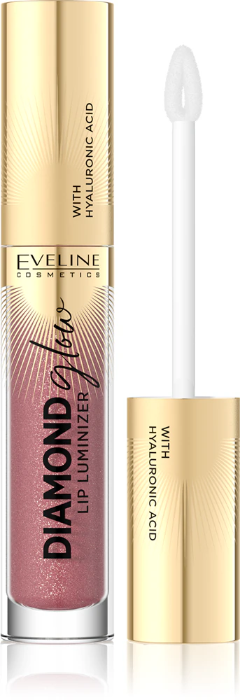 Eveline Cosmetics Diamond Glow glitter lip gloss with hyaluronic acid Farbton 11 Rose Nude 4,5 ml