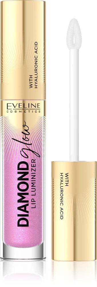 Eveline Cosmetics Diamond Glow glitter lip gloss with hyaluronic acid Farbton 10 Rose Violet 4,5 ml