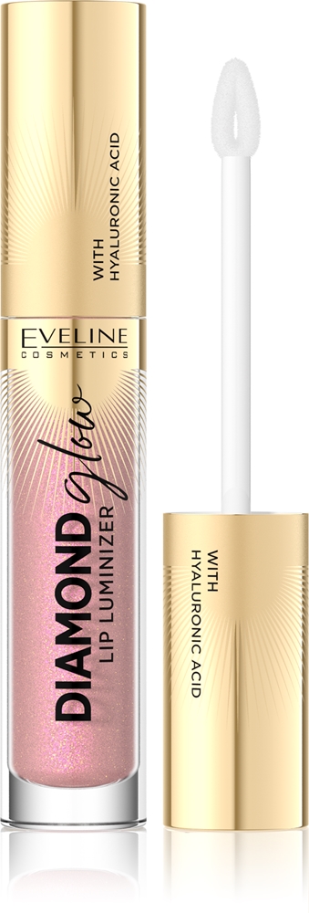 Eveline Cosmetics Diamond Glow glitter lip gloss with hyaluronic acid Farbton 08 Honey Glam 4,5 ml