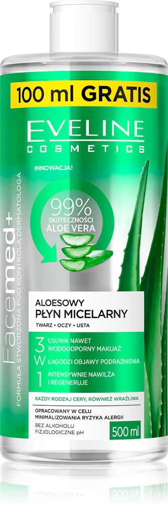 Eveline Cosmetics FaceMed+ micellar water with aloe vera