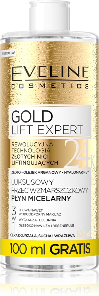 Eveline Cosmetics Gold Lift Expert cleansing micellar water for mature skin