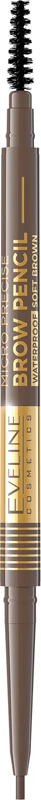Eveline Cosmetics Micro Precise waterproof eyeliner with 2 in 1 brush Farbton 02 Soft Brown 4 g