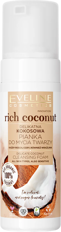 Eveline Cosmetics Rich Coconut gentle cleansing foam with probiotics