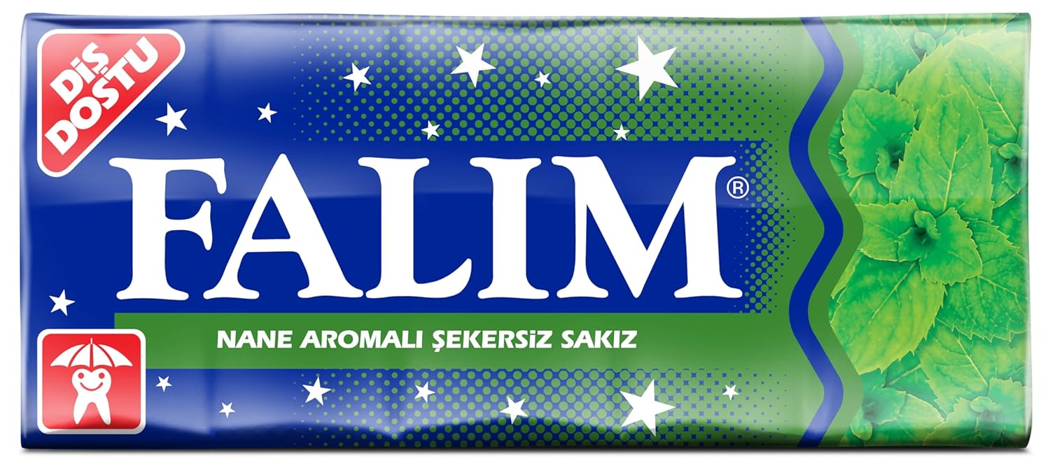 Falim Chewing Gum, Mint Flavor, sugar free (20 x 5 Pieces / 140 g), Box