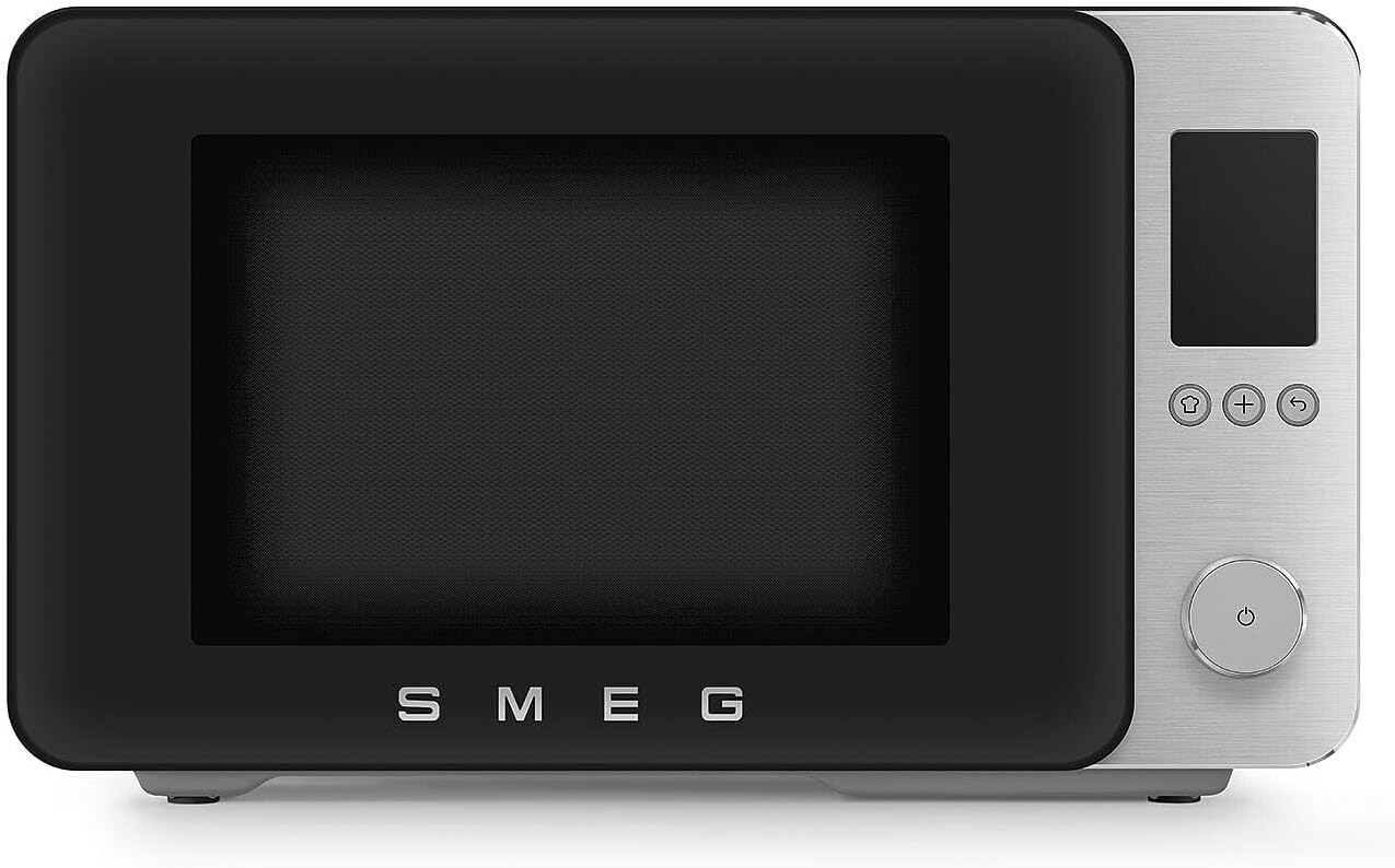 Smeg Store Smeg, MOC02BLMEU 9 Functions and 3 Combinations 25 Automatic Programmes Inverter Technology Soft Close System Barbecue Accessories Included 2100W Matt Black